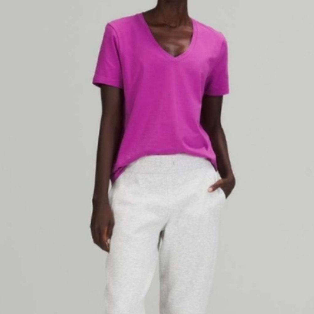 Free Pima Cotton Women's V-Neck Pink Top